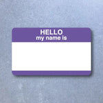Purple Hello Sticker Blanks (x50)